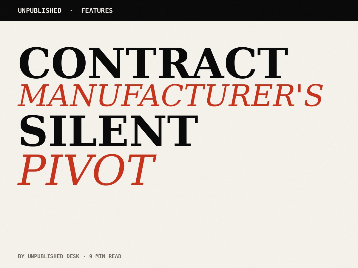 The contract manufacturer's silent pivot. From "scale" to "survival" — and how to tell which one you are running.