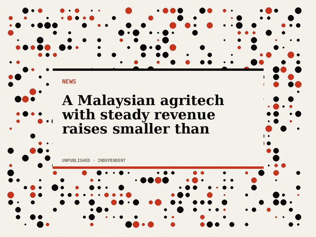 A Malaysian agritech with steady revenue raises smaller than its peers — and is in a better position than most