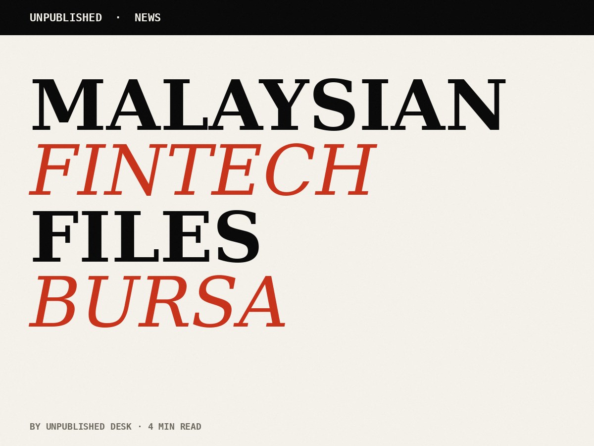 A Malaysian fintech files for Bursa listing. The valuation gap between draft and final will tell us everything.
