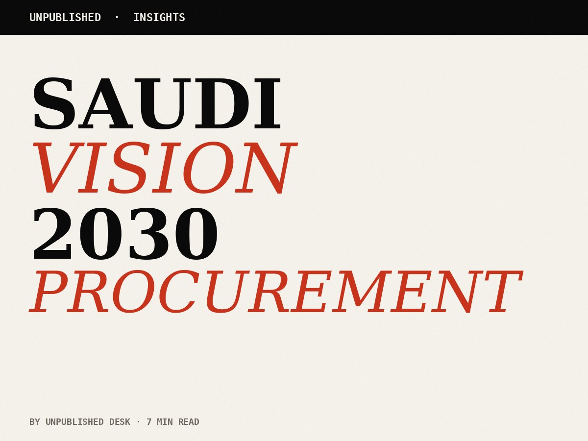 Why Saudi Vision 2030 procurement keeps disappointing Malaysian SMEs who pitch for it